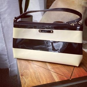New Kate Spade Shoulder Bag Cream/Black Stripes